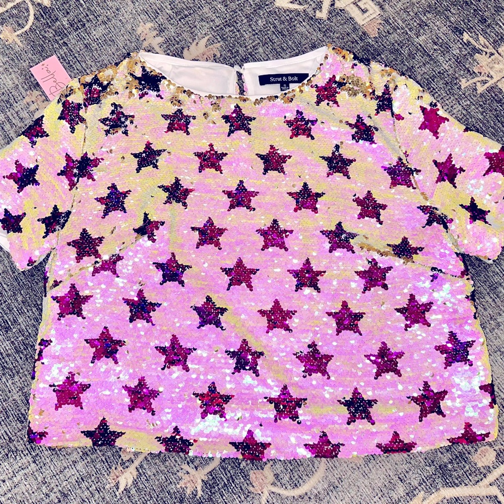 NWT Bella Bella sequin shirt size S